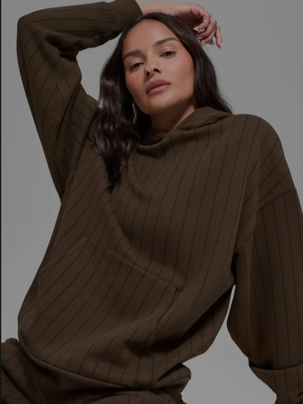 Alo pinstripe hoodie and sweatpant